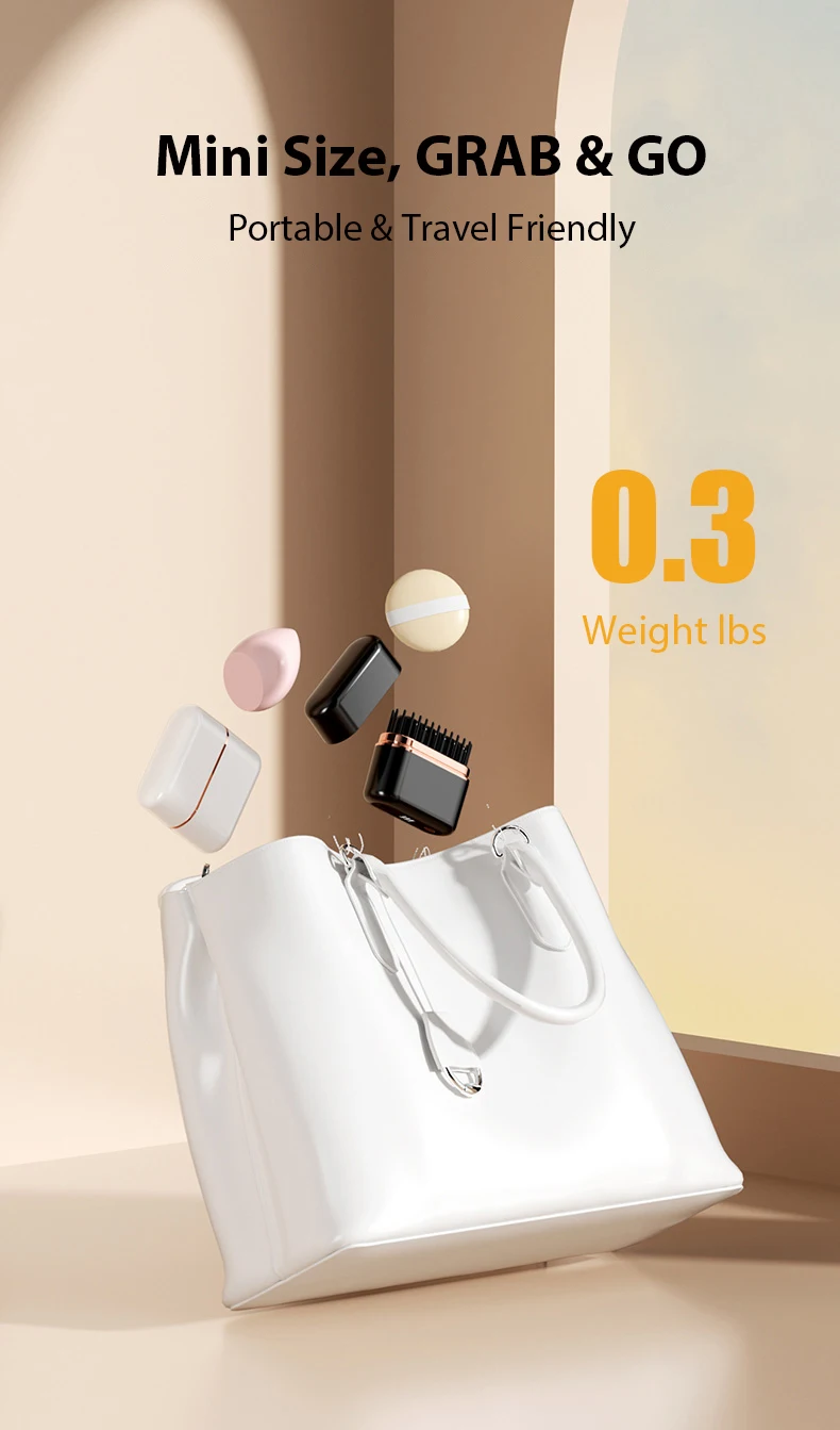 Portable Mini Hair Straightener Brush Rechargeable