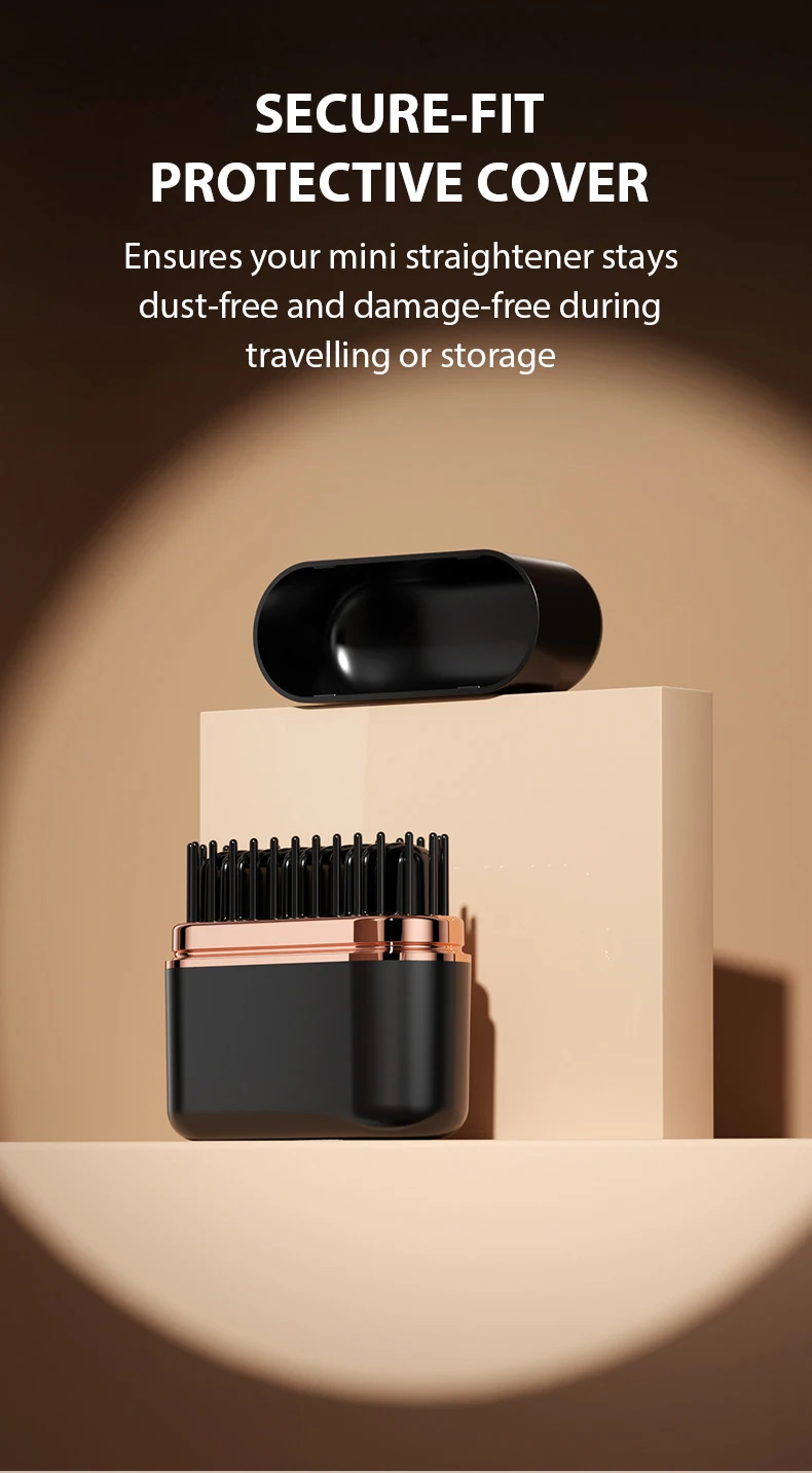 Portable Mini Hair Straightener Brush Rechargeable