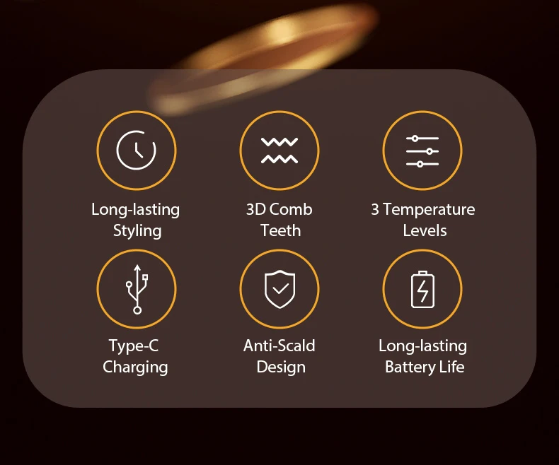 Portable Mini Hair Straightener Brush Rechargeable