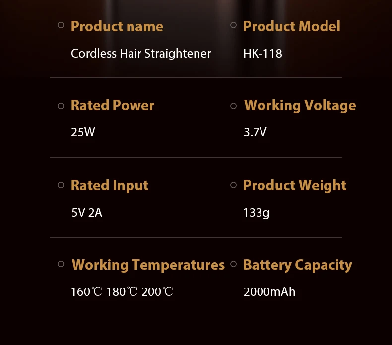 Portable Mini Hair Straightener Brush Rechargeable