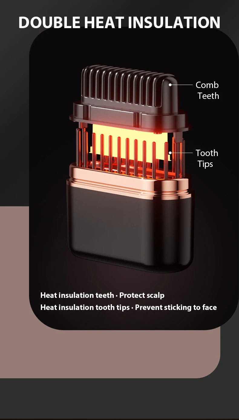 Portable Mini Hair Straightener Brush Rechargeable